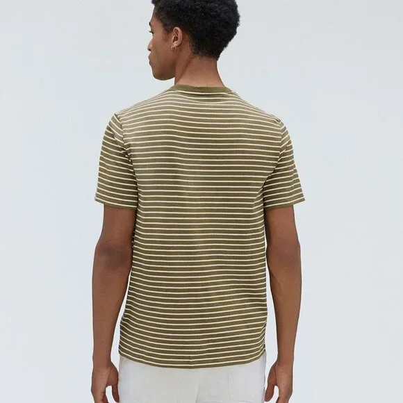 Everlane The Organic Cotton Crew | Uniform Olive Stripe M - Picture 2 of 8